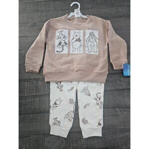 Disney Winnie the Pooh Toddler Set Sweatshirt and Joggers 2T Tiger Eeyore NWT